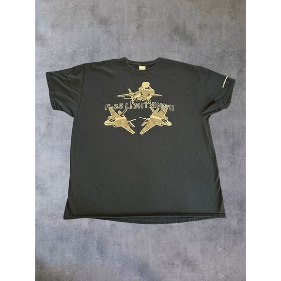 Gildan Lockheed Martin F-35 Lightning II Fighter Jet Graphic T-Shirt Mens XL